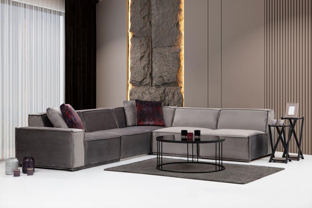 Atelier del Sofa Ugaona garnitura Lego 100x76x300cm Siva