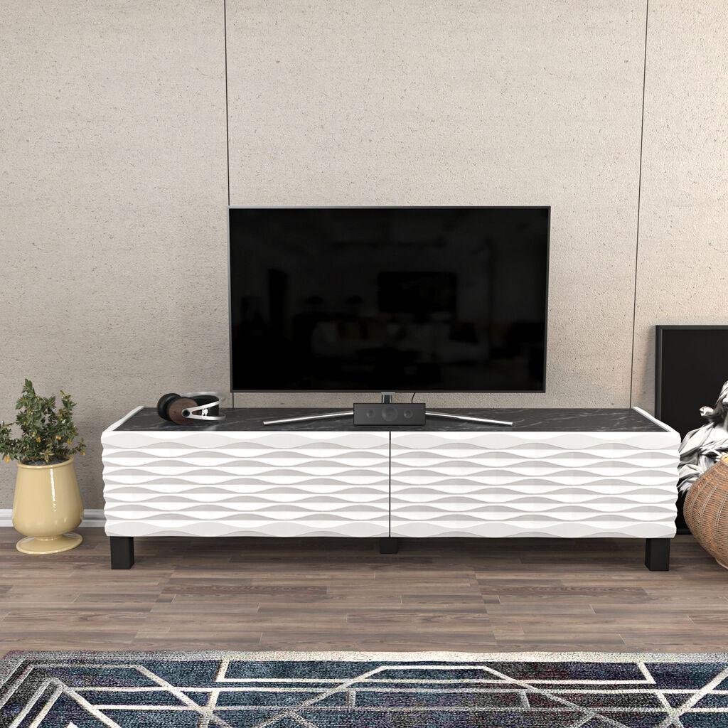 Hanah home TV Komoda Lerze Belo-Crna
