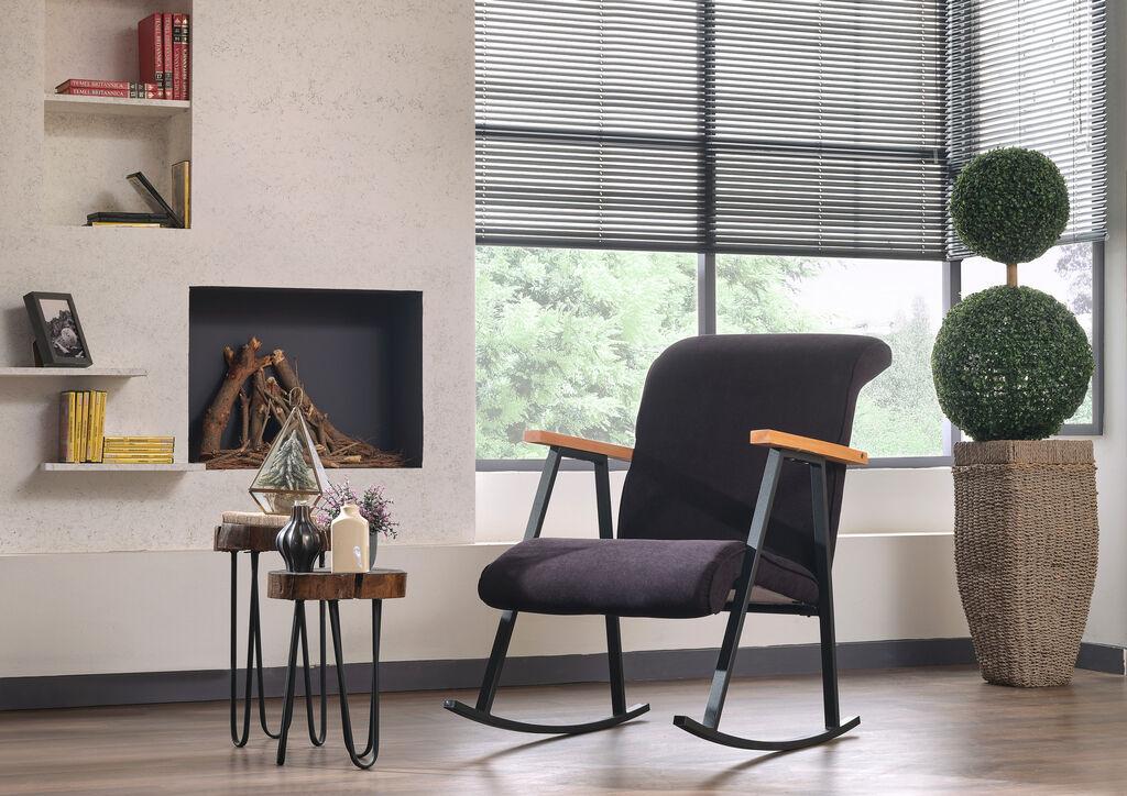 Atelier del Sofa Fotelja za ljuljanje Yoka Crna