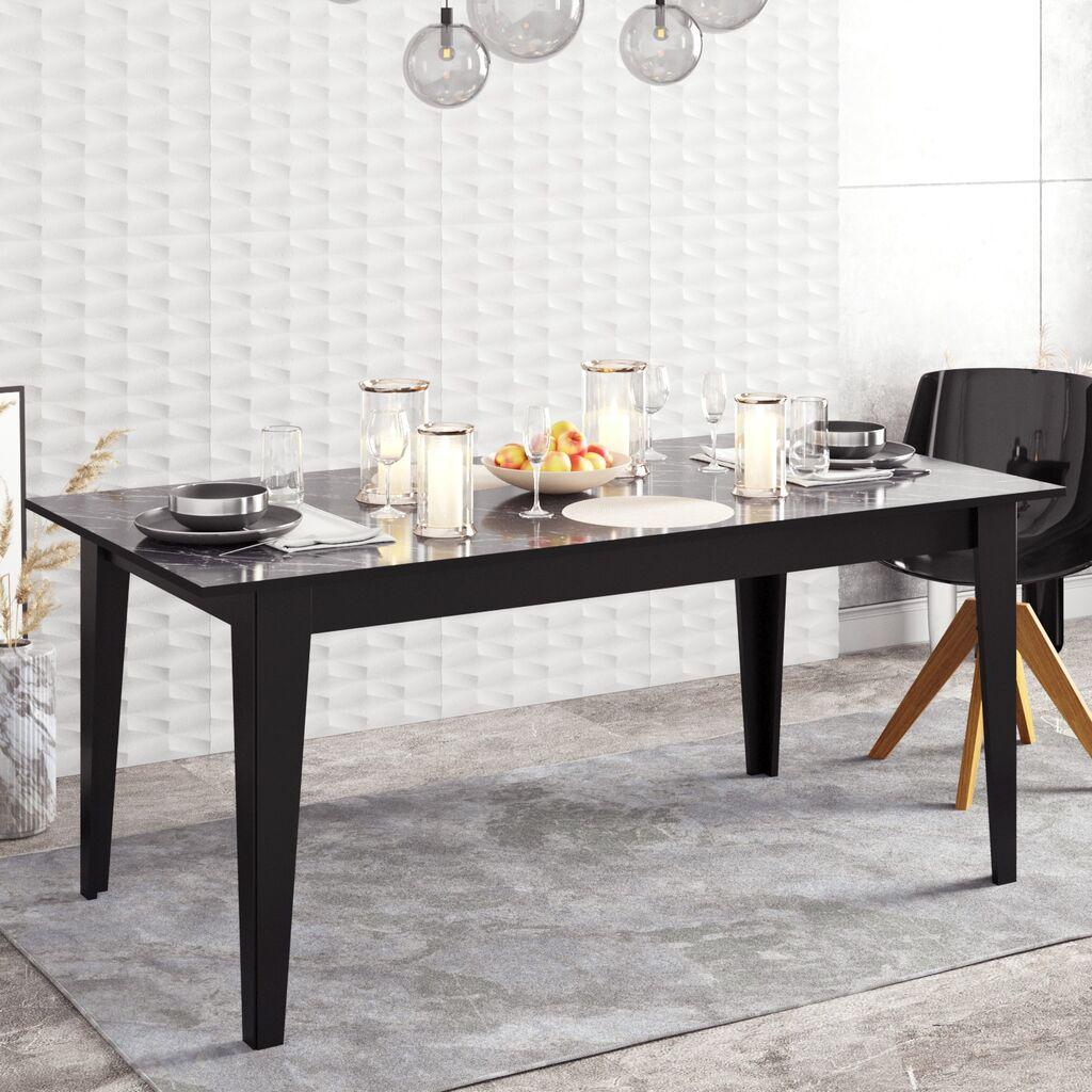 Hanah Home Trpezarijski sto Polka 180x76,8x90cm Crni