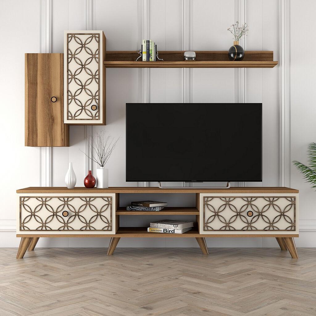 Hanah Home Class S TV polica, Braon-krem