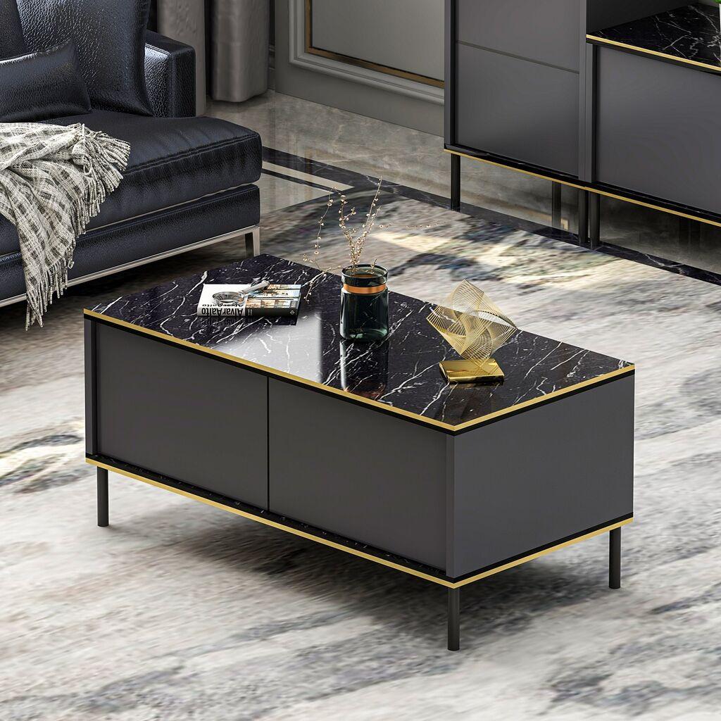 Hanah Home Klub sto Imaj 90x40x45cm Antracit