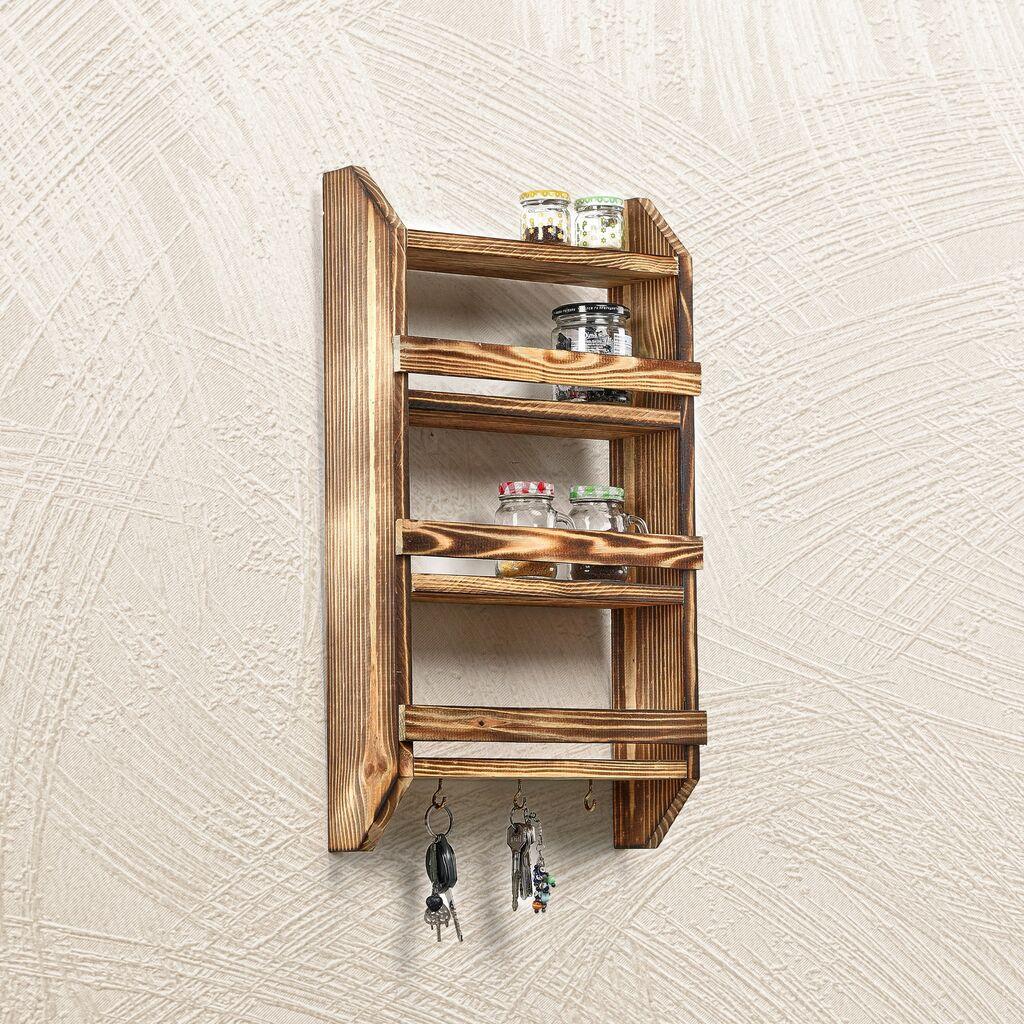 Aberto Design Kuhinjska polica Shelf Hook, 58x29x10cm, Braon