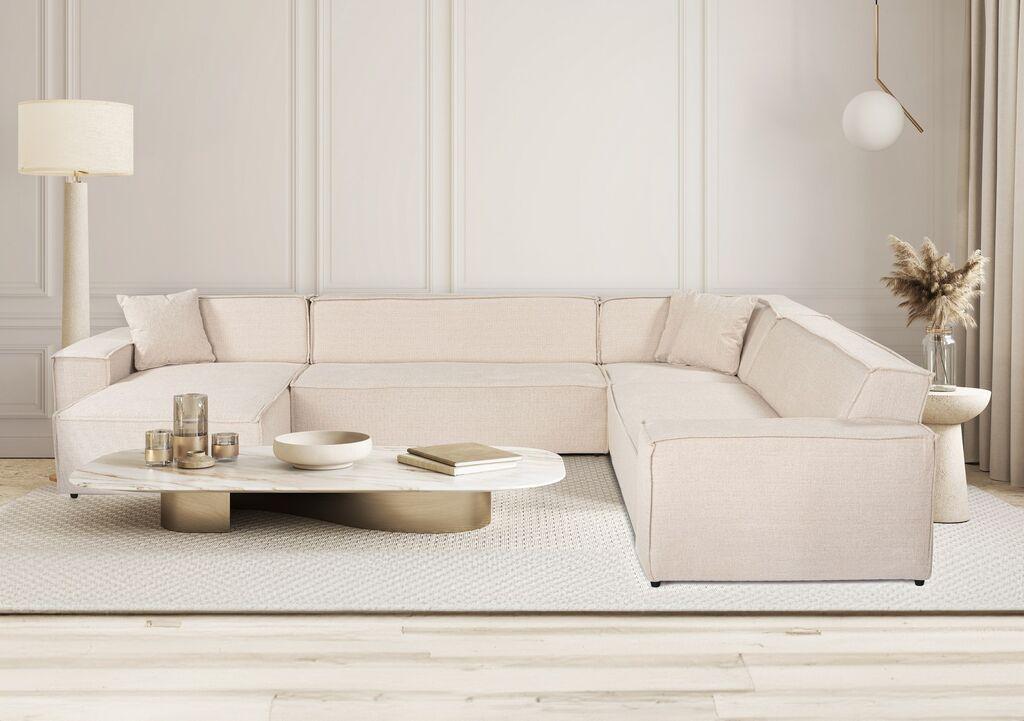Atelier del Sofa Ugaona garnitura Puzzle 100x72x167cm Bež