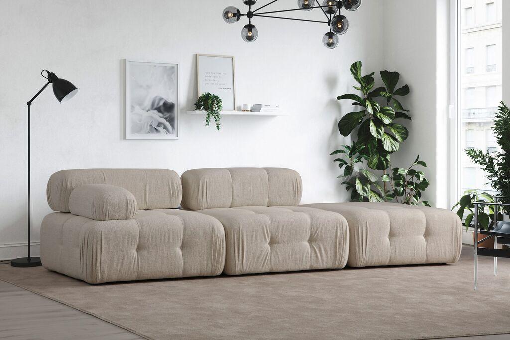 Atelier del Sofa L1 O1 1R Pouffe Doblo Sofa, 3 Sedišta, Krem