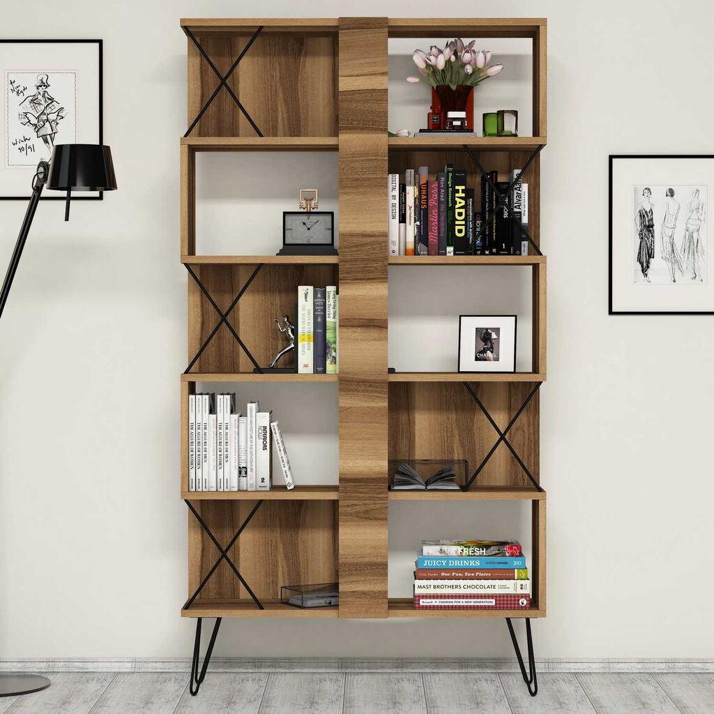 Hanah Home Extra Walnut Polica za knjige 90x167.3x22cm, Braon