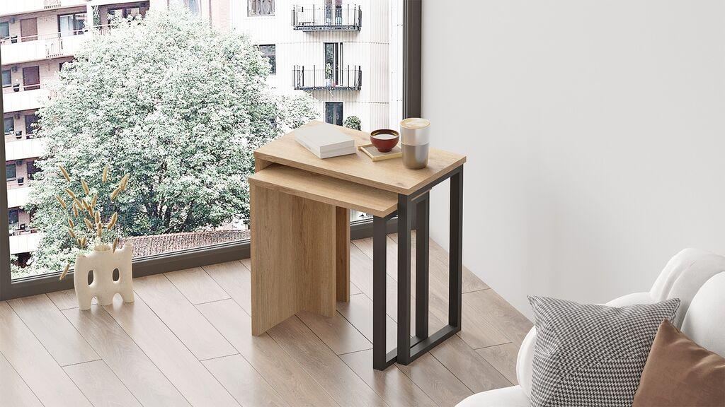 Hanah Home Set klub stolova, 2 komada Orah