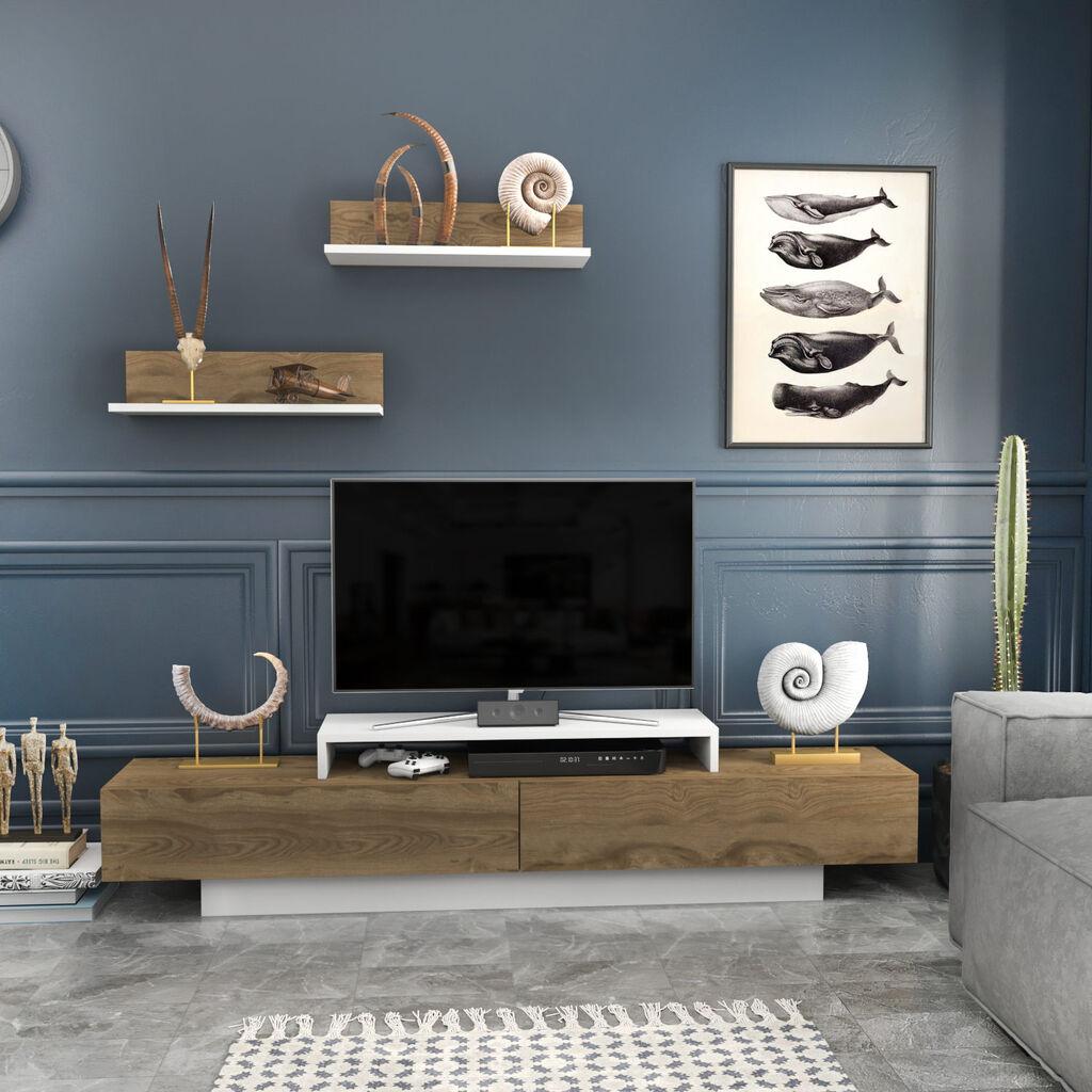 Hanah home TV Komoda Lusi Belo-Smeđa