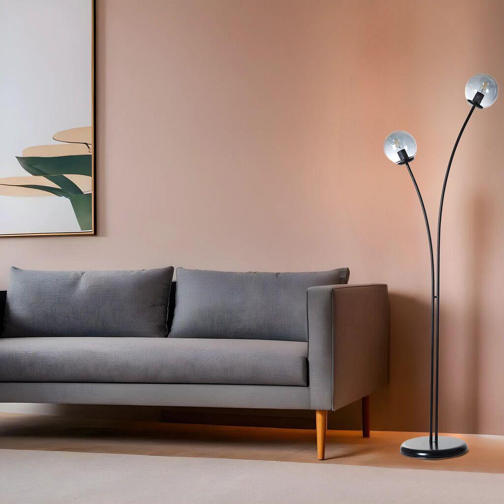 Opviq Podna lampa Rose 2 Li, 165 cm, E27, Crna