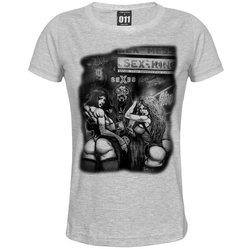 011Shop Ženska majica kratkih rukava "Walk the streets for Louie", Svetlosiva