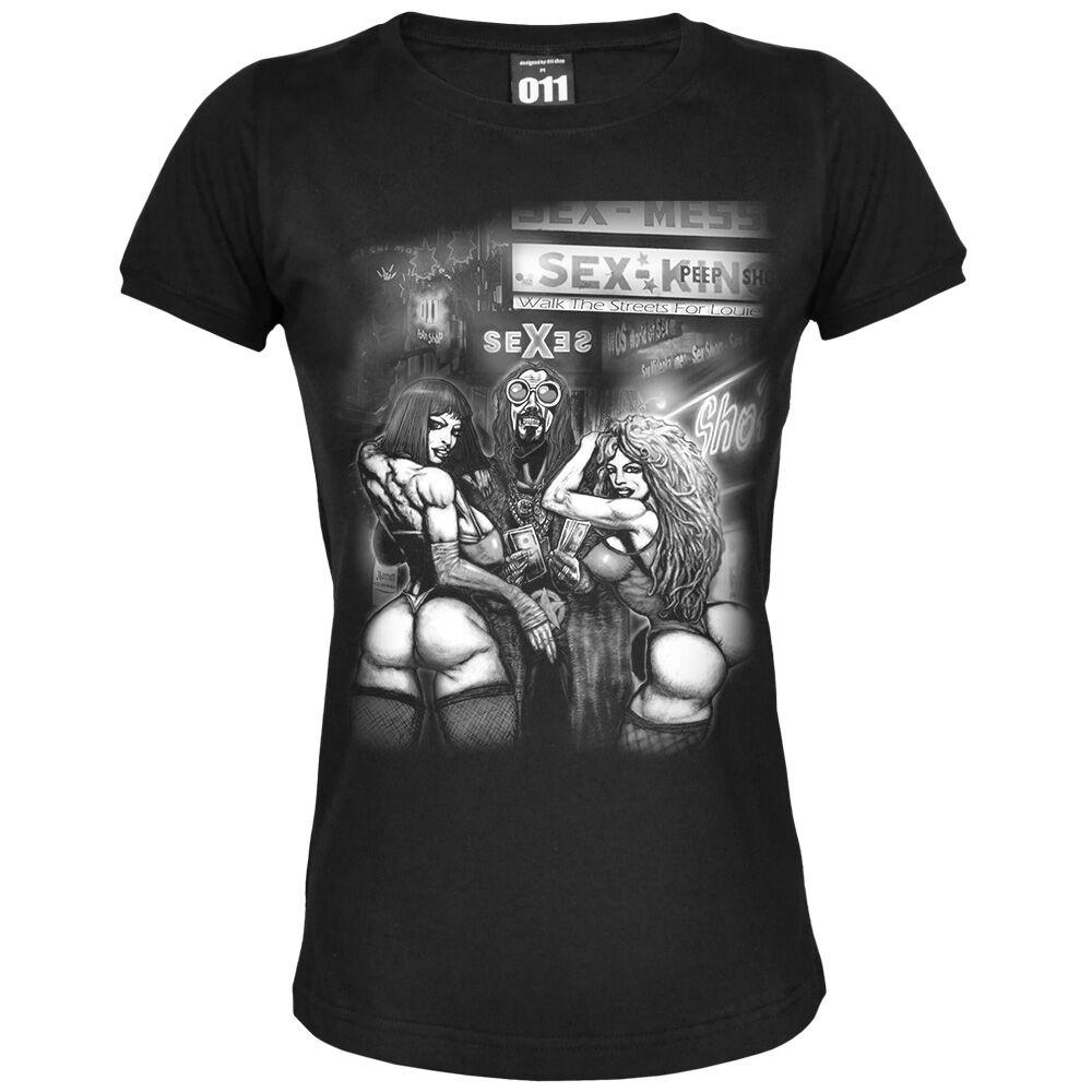 011Shop Ženska majica kratkih rukava "Walk the streets for Louie", Crna