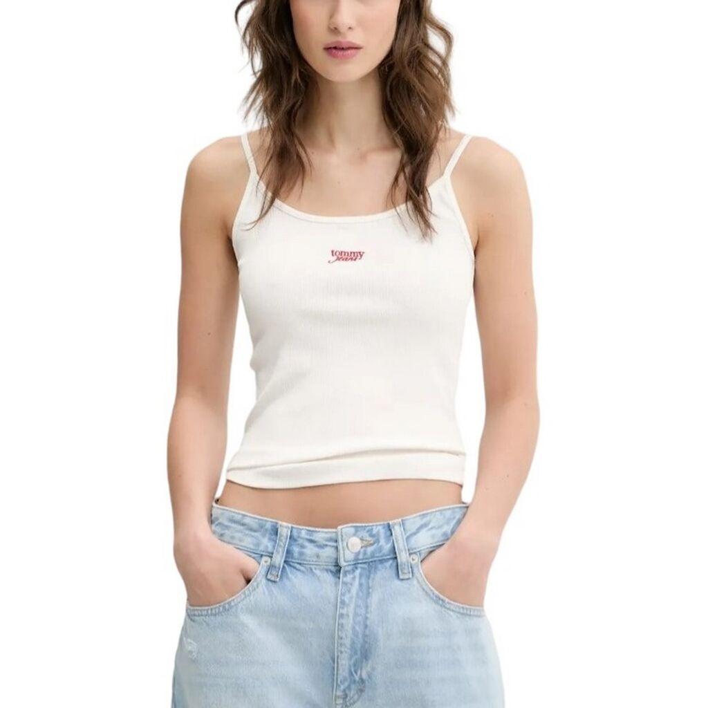 Tommy Jeans Ženska majica na bretele, Bela