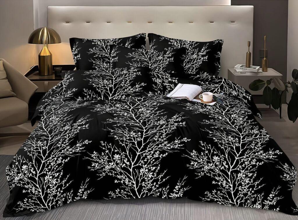 Minnah Dream Set posteljine Sogno, Bambus, 200x220 cm cm, Crno-beli