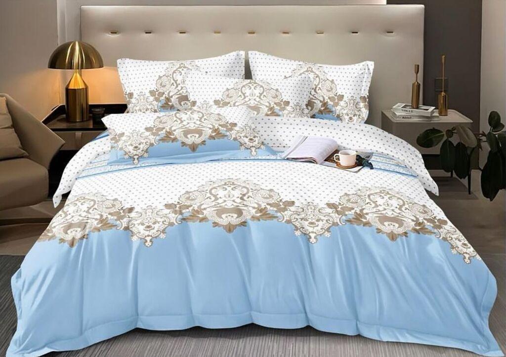 Minnah Dream Set posteljine Fiore di Cotone, Bambus, 200x220 cm, Plavo-beli