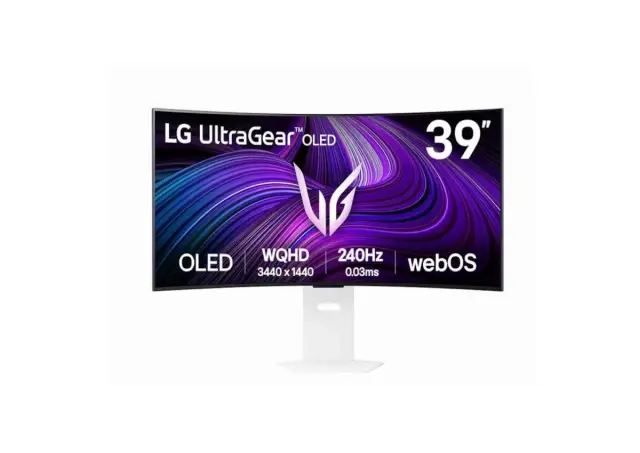 LG Monitor UltraGear, 39GX90SA 39"/OLed, Zakrivljen, 21:9/3440x1440/240Hz/0.03ms, GtG/HDMIx2, DP, USB, Beli