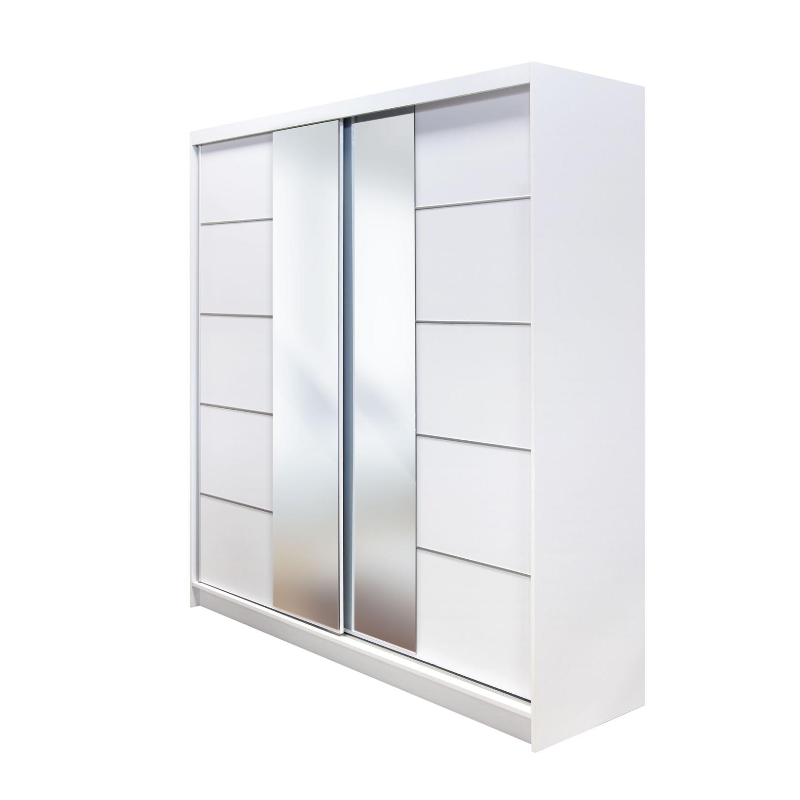 L decor Klizni ormar sa ogledalom Basti V 200, 200x58x215cm, Beli