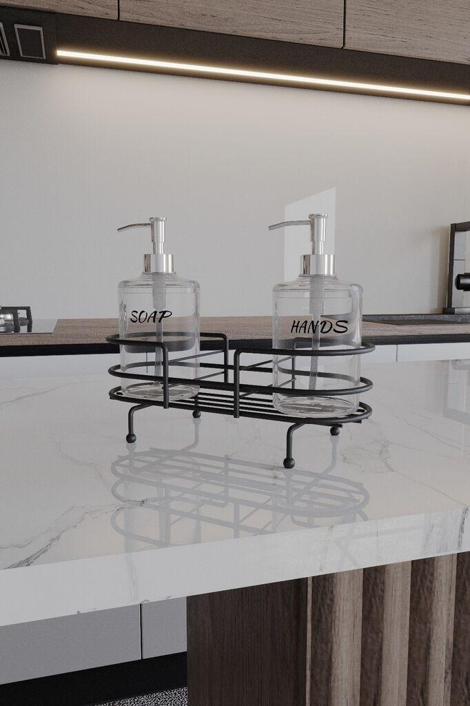 Hermia Dozator za sapun, 100% metal, 24 x 38 x 40 cm, 2.5-5 mm debljina, Crni