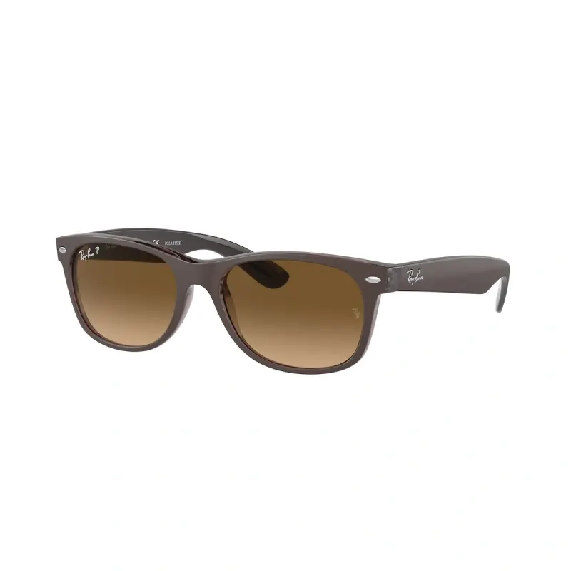 RAY-BAN New Wayfarer Muške naočare za sunce 0RB2132 6608M2 52, Polarizovane,  Braon