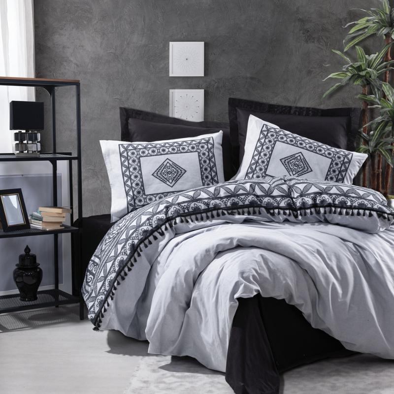 DEKOR DOM Komplet posteljina CB Ranforce Double Candy Degno Siyah, Crna