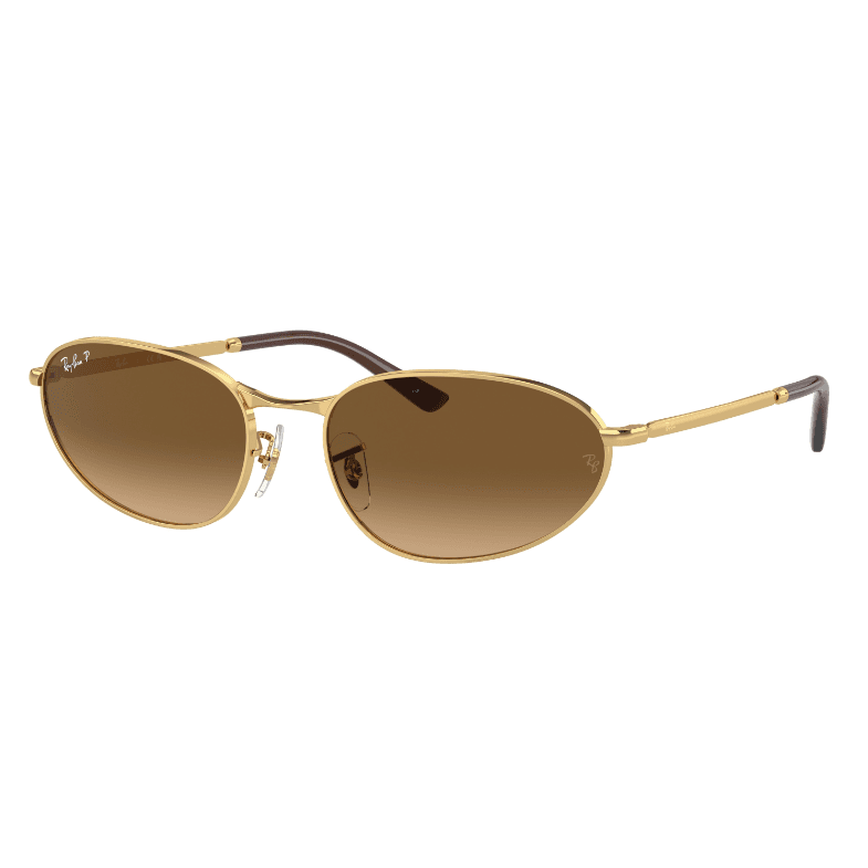 RAY-BAN Naočare za suncee 0RB3734 001/M2 56, Polarizovane, Zlatno-braon