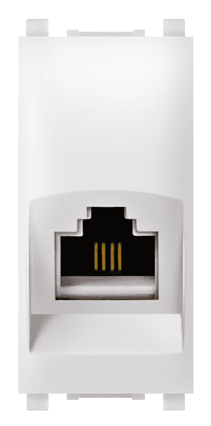 ALING-CONEL Priključnica telefonska EXP RJ12 6/4 Cat3 Keystone 1M, Bela