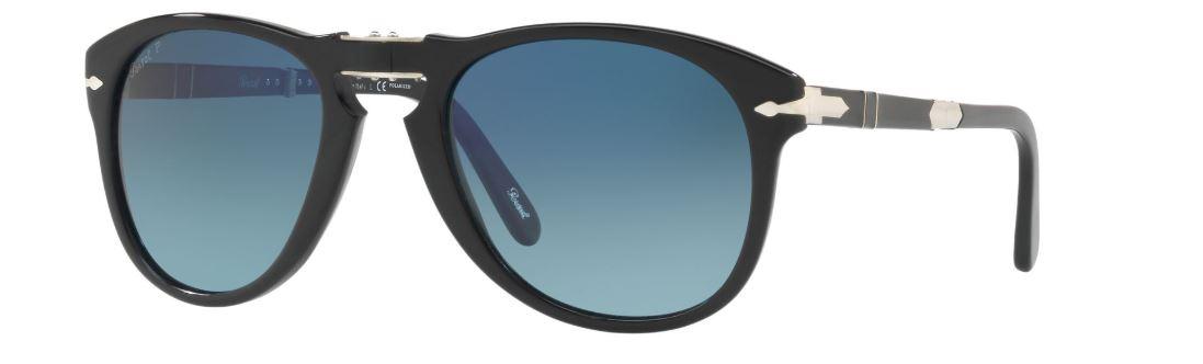 PERSOL Limited Edition Steve McQueen Sklopive muške naočare za sunce 0PO0714SM 95S3 54, Polarizovane, Crne