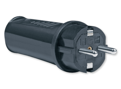 ALING-CONEL Utikač dvopolni masivni CONEL, Crni