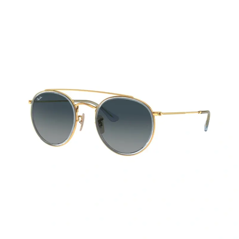 RAY-BAN Double Bridge Muške naočare za sunce 0RB3647N 91233M51, Sivo-zlatne
