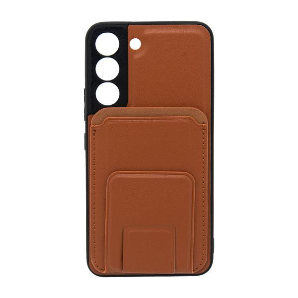 Maska za telefon LEATHER MAGSAFE WALLET za Samsung S22 braon