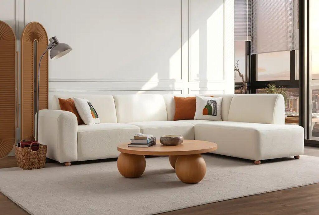 Atelier del Sofa Ugaona garnitura na razvlačenje S-Loft Right, 206 x 290 cm, Bela