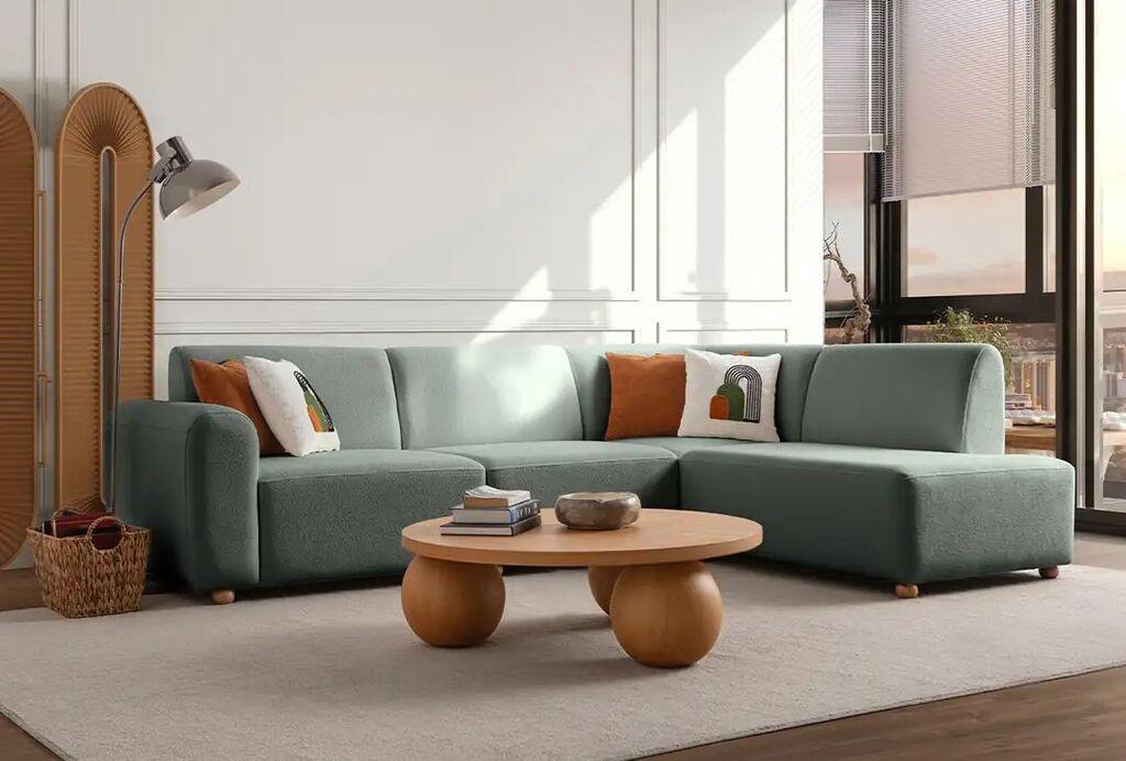 Atelier del Sofa Ugaona garnitura na razvlačenje S-Loft Right, 206 x 290 cm, Zelena