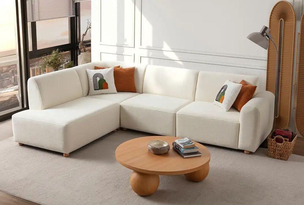 Atelier del Sofa Ugaona garnitura na razvlačenje S-Loft Left, 206 x 290 cm, Bela