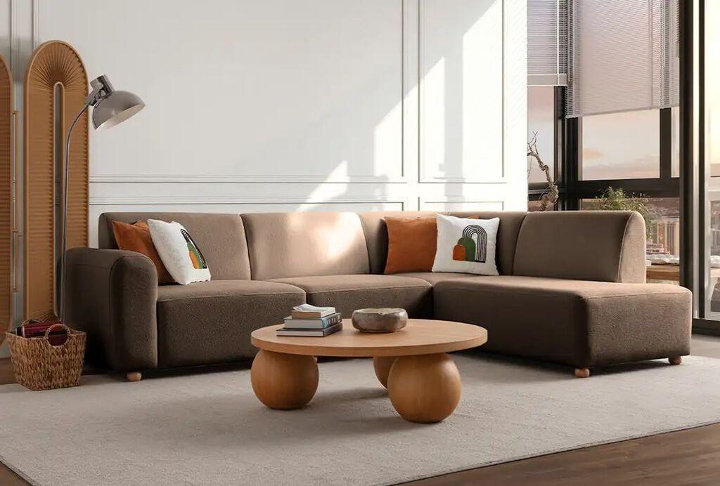 Atelier del Sofa Ugaona garnitura na razvlačenje S-Loft Right, 206 x 290 x 90 cm, Braon