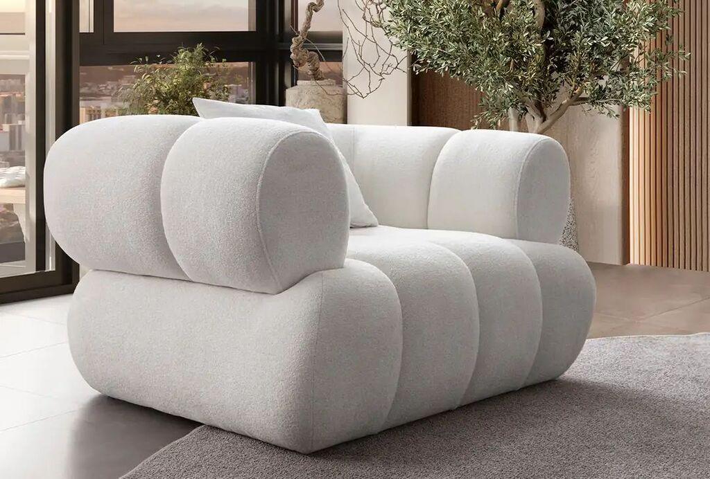 Atelier del Sofa Fotelja Petra, 120 x 90 x 65 cm, Bela