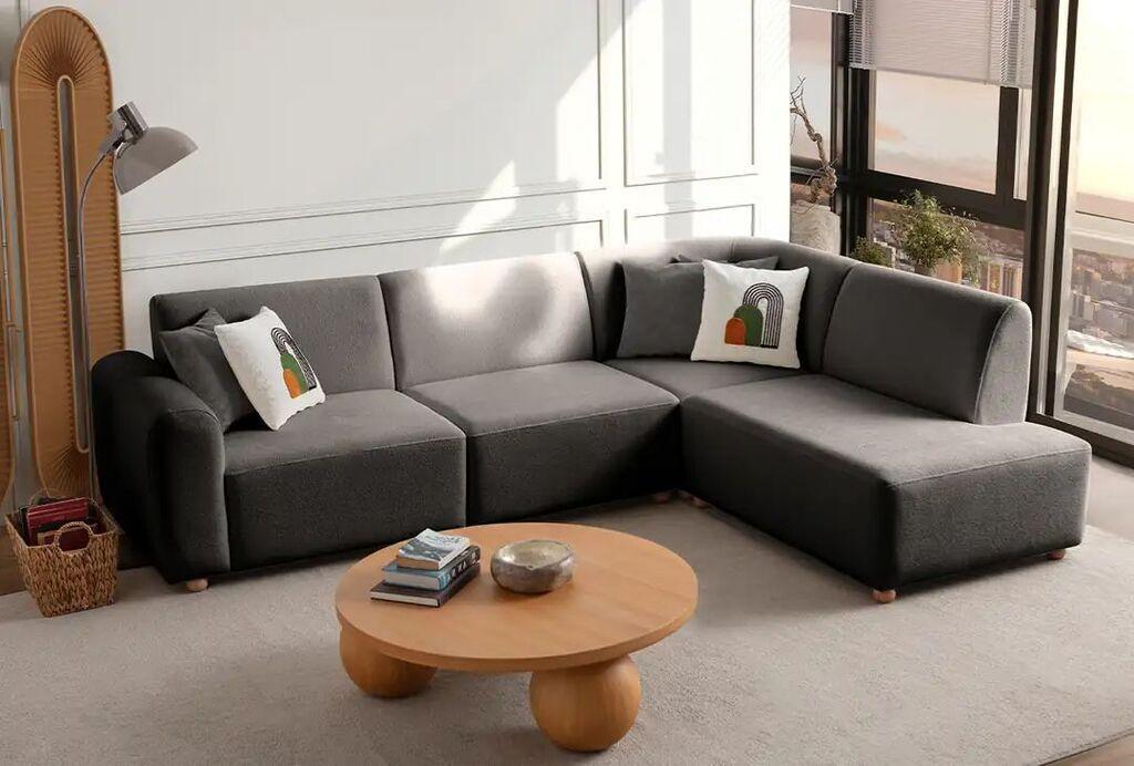 Atelier del Sofa Ugaona garnitura na razvlačenje S-Loft Right, 206 x 290 x 90 cm, Antracit