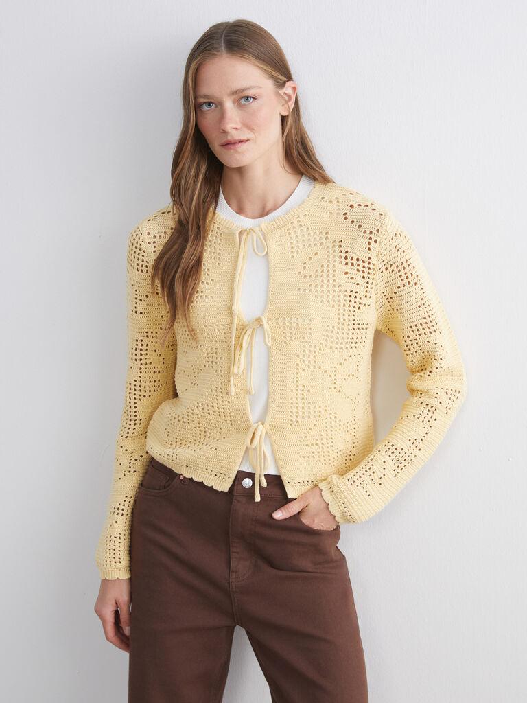 LC Waikiki Ženski džemper W5LP56Z8-FRS, Okrugli izrez, Žuta