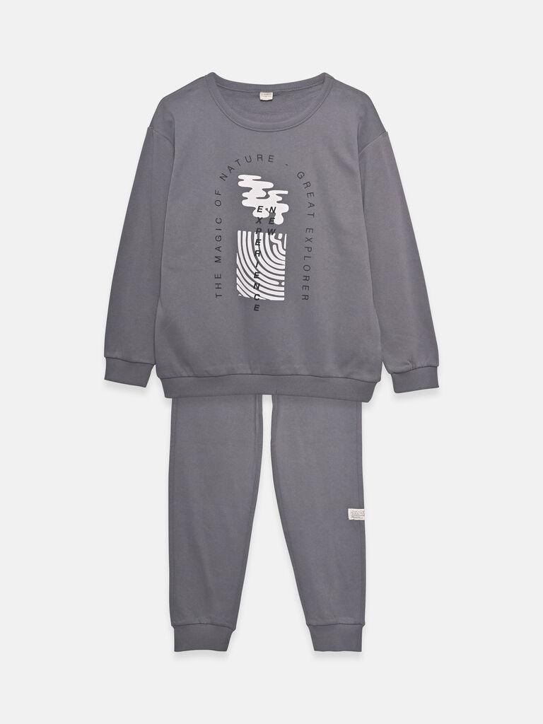 LC Waikiki Komplet trenerka za dečake W57686Z4-R2H, Siva