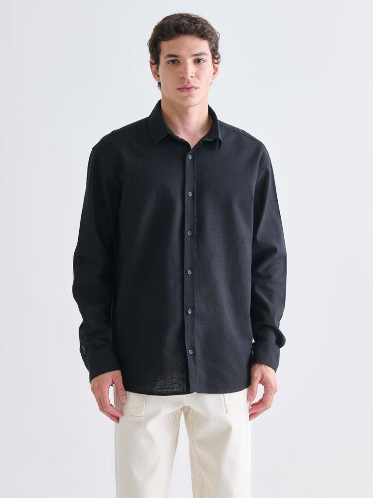 LC Waikiki Muška košulja W50887Z8-RQL, Regular, Crna