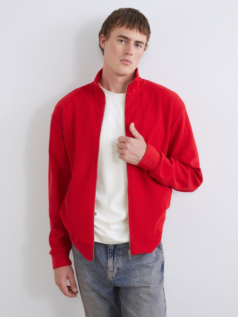 LC Waikiki Muška dukserica W5I127Z8-HJY, Zip kragna, Crvena