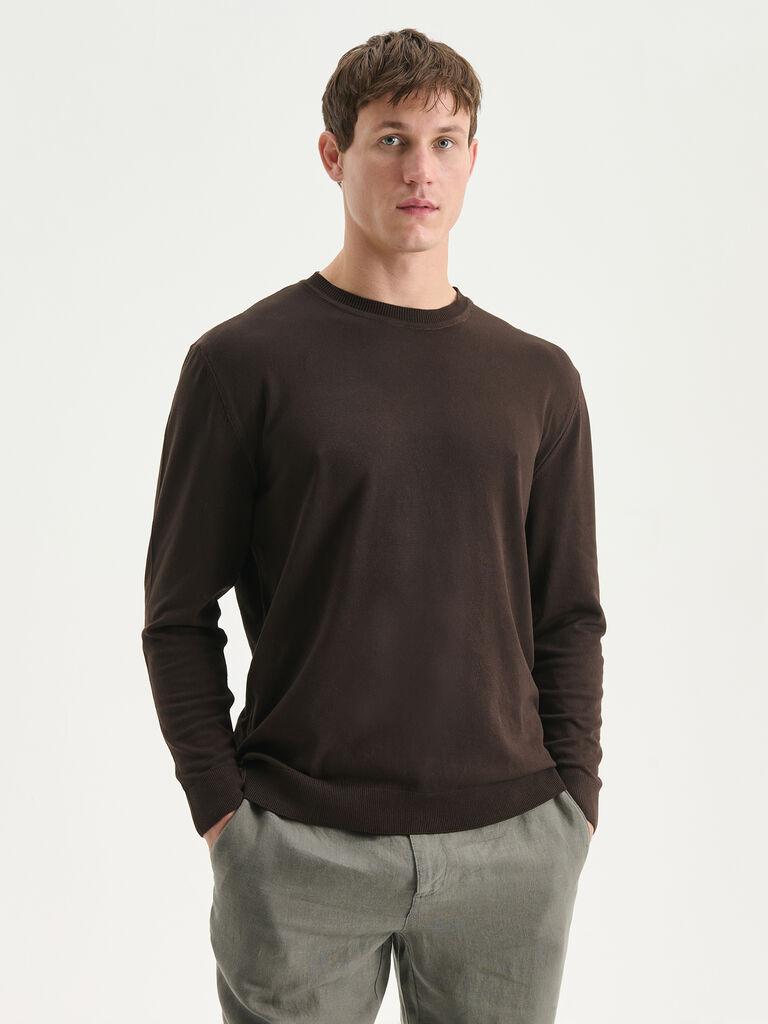 LC Waikiki Muški džemper W5JO86Z8-ZNT, Okrugli izrez, Braon