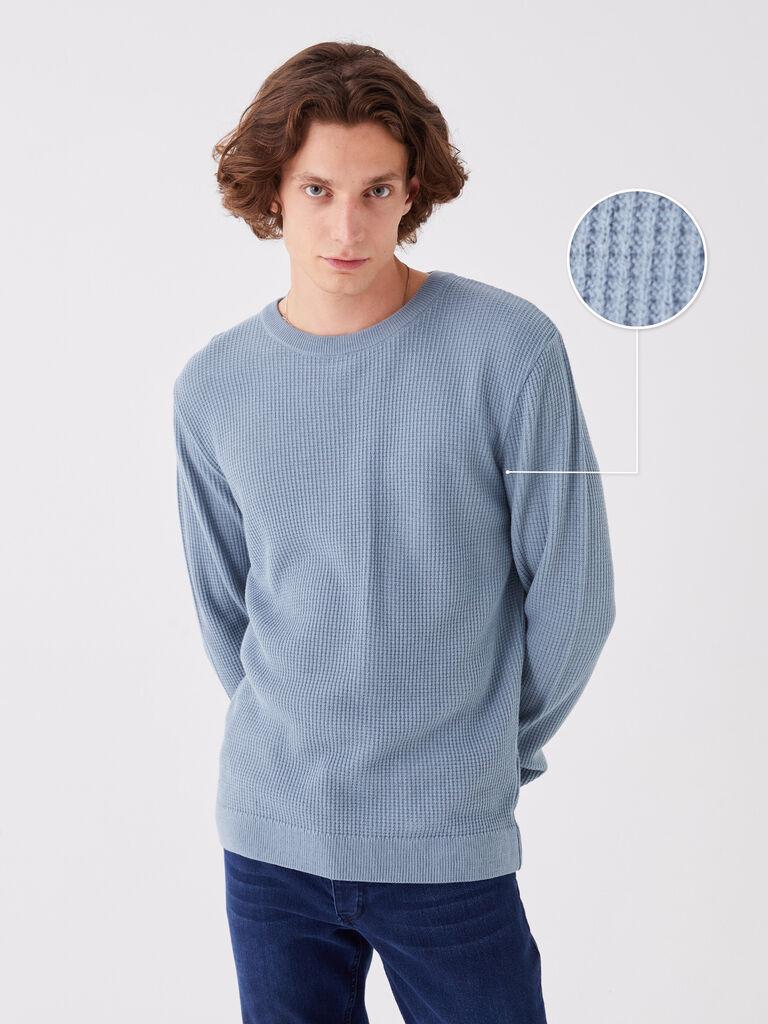 LC Waikiki Muški džemper W3DD34Z8-J0L, Okrugli izrez, Svetloplavi