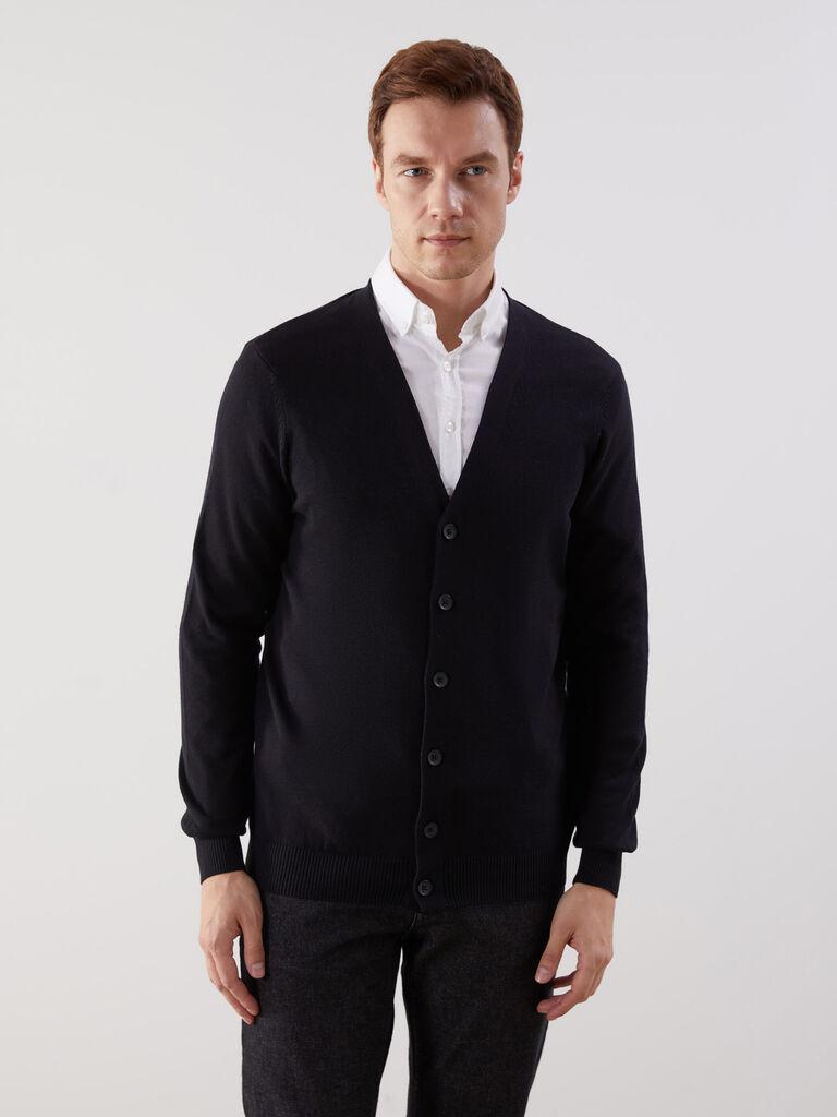 LC Waikiki Muški kardigan W52333Z8-CVL, Regular, Crna