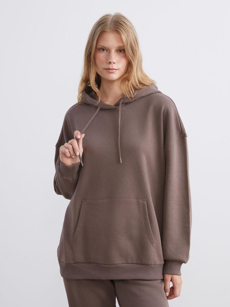 LC Waikiki Ženski duks W5BV44Z8-ZAQ, Sa kapuljačom, Braon