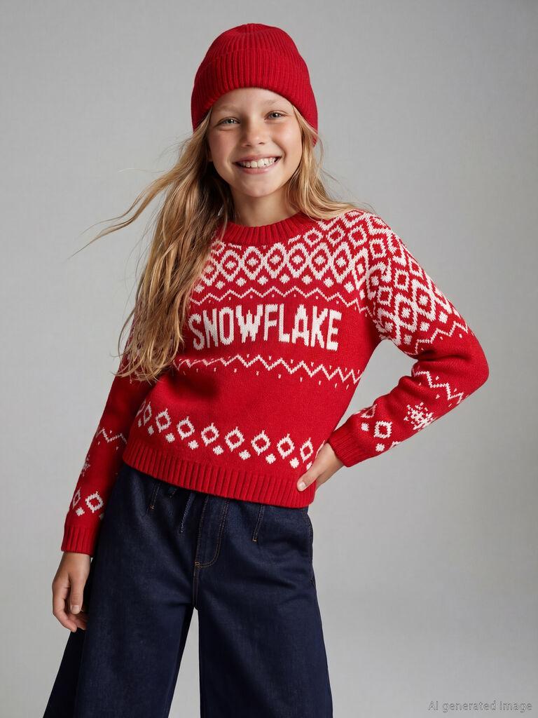 LC Waikiki Džemper za devojčice W5H154Z4-MMQ, Okrugli izrez, Crveni