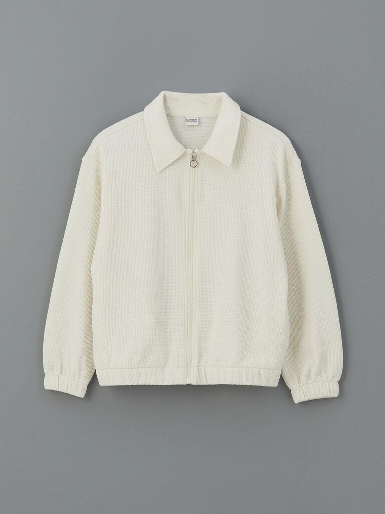 LC Waikiki Dukserica za devojčice W55598Z4-FES, Polo kragna, Bela