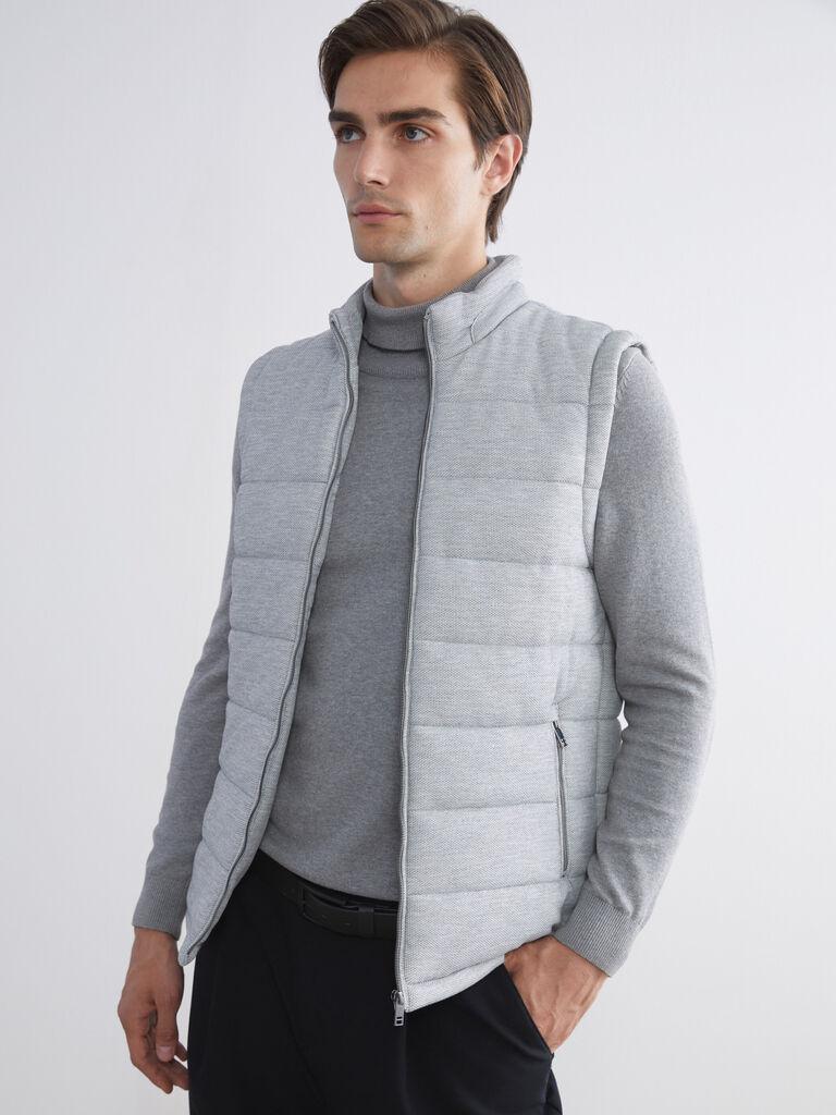 LC Waikiki Muški puffer prsluk W54594Z8-LAL, Sivi