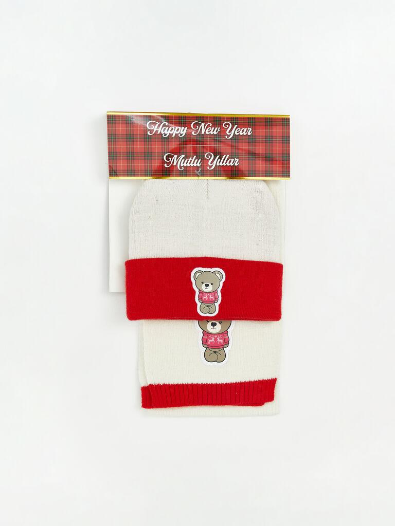 LC Waikiki Komplet šal, kapa i rukavice za devojčice W5JL13Z4-KX0, Krem