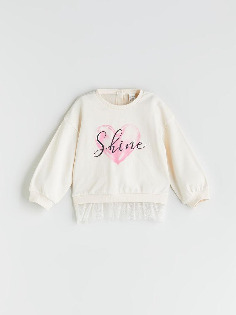 LC Waikiki Duks za devojčice W52834Z1-FRC, Okrugli izrez, Bež