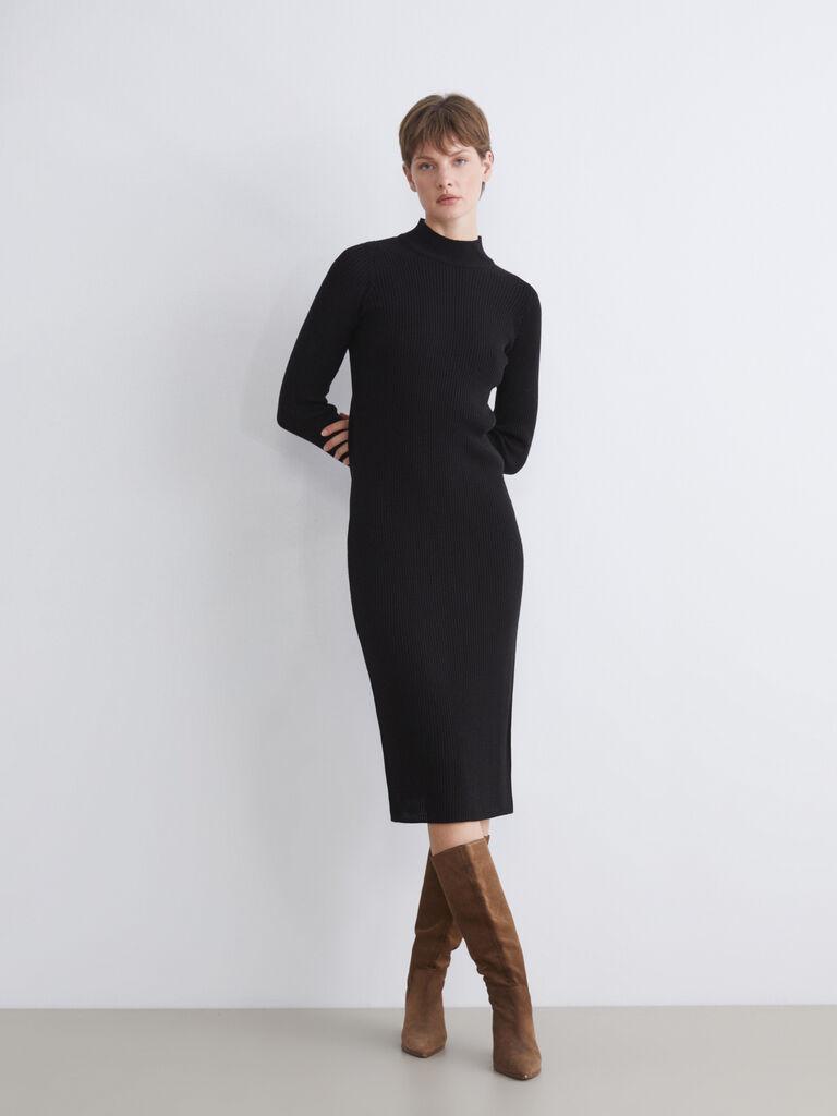 LC Waikiki Ženska haljina W5BA41Z8-CVL, Midi, Crna