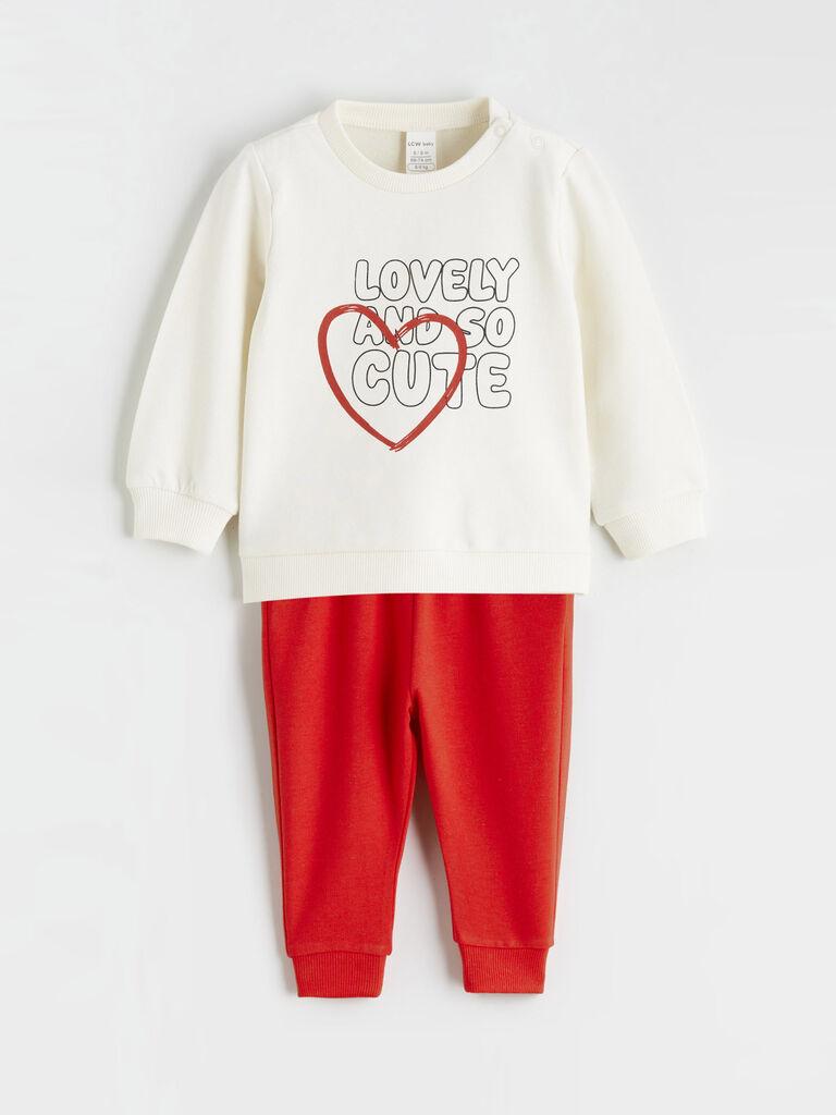 LC Waikiki Komplet za bebe W5LP71Z1-FDL, Duks i trenerka, Belo-crveni